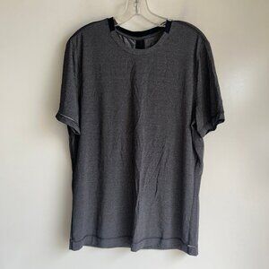 Lululemon Short Sleeve Athletic Shirt Men's Large Silverescent Black Gray